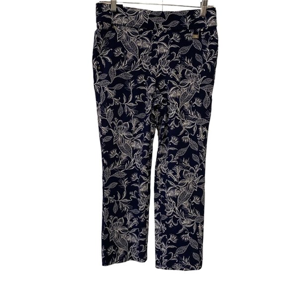 RAFAELLA Comfort Capris Pullon Blue White Floral 6 - Picture 2 of 7